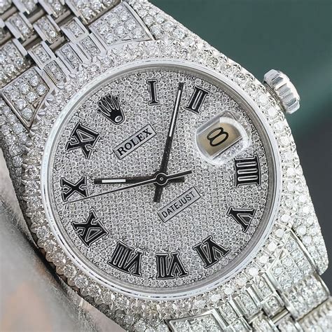 rolex dayjust full diamond.